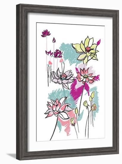 Lotus Pastel-null-Framed Giclee Print