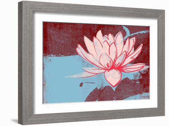 Lotus Pop (Blue)-null-Framed Art Print