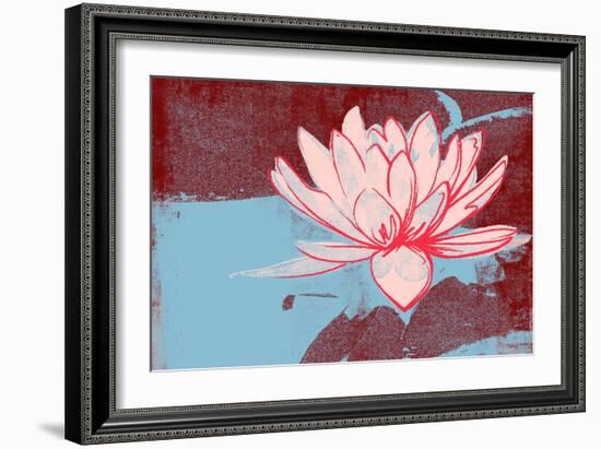 Lotus Pop (Blue)-null-Framed Art Print