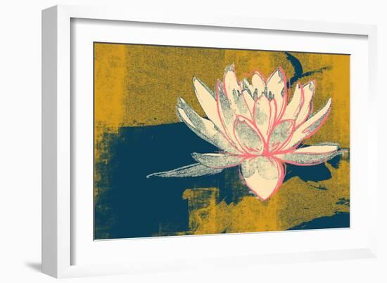 Lotus Pop (Mustard)-null-Framed Art Print