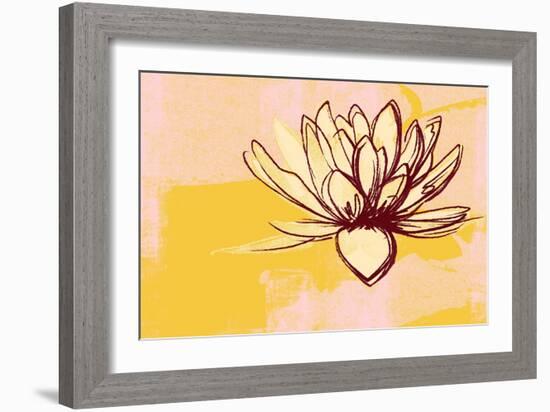 Lotus Pop (Yellow)-null-Framed Art Print