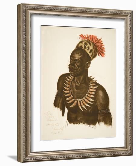 Louaho, Chef Wagenia (Stanleyville), from Dessins Et Peintures D'afrique, Executes Au Cours De L'ex-Alexander Yakovlev-Framed Giclee Print