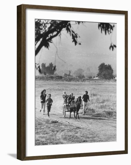 Louie Elias and Family, Riding in Their Pony Cart-Michael Rougier-Framed Premium Photographic Print