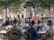 Cafe Scene in Paris, 1884-Louis Anet Sabatier-Framed Premier Image Canvas