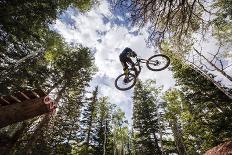 Mike Montgomery Jumping His Downhill Mountain Bike At Canyons Resort-Louis Arevalo-Photographic Print