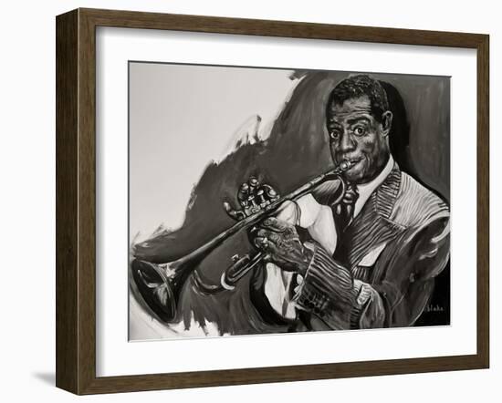 Louis Armstrong, C.2021 (Acrylic on Canvas)-Blake Munch-Framed Giclee Print
