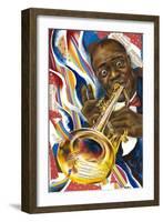 Louis Armstrong: Collage-Shen-Framed Art Print