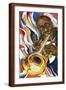Louis Armstrong: Collage-Shen-Framed Art Print
