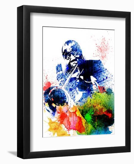 Louis Armstrong Watercolor-Jack Hunter-Framed Art Print