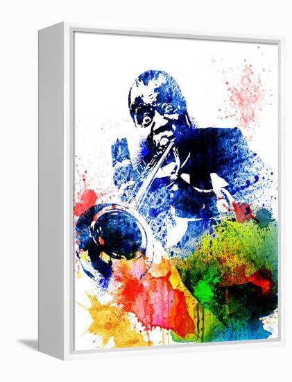 Louis Armstrong Watercolor-Jack Hunter-Framed Stretched Canvas