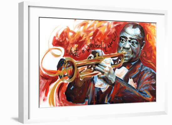 Louis Armstrong: What a Wonderful World-Shen-Framed Art Print