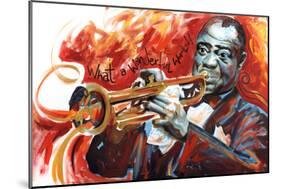 Louis Armstrong: What a Wonderful World-Shen-Mounted Art Print