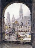 Market Place, Rouen, (Oil on Canvas)-Louis Aston Knight-Mounted Giclee Print