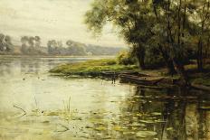 Meadow by the Riverbank; La Prairie Au Bord De Fleuve, (Oil on Canvas)-Louis Aston Knight-Mounted Giclee Print