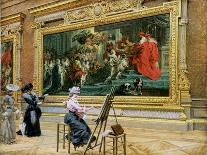 La Salle des Sept-Cheminées au Louvre, vue depuis la salle des Bijoux-Louis Beroud-Giclee Print