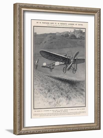 Louis Bleriot Flies the Channel Landing at Dover 37 Minutes after Take-Off from Near Calais-Samuel Begg-Framed Premium Giclee Print