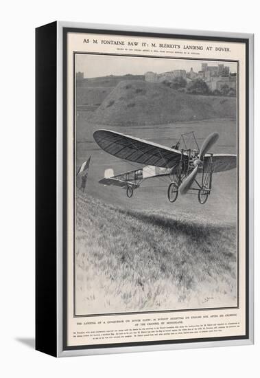 Louis Bleriot Flies the Channel Landing at Dover 37 Minutes after Take-Off from Near Calais-Samuel Begg-Framed Stretched Canvas