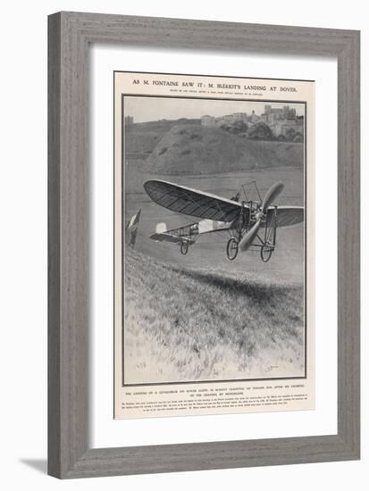 Louis Bleriot Flies the Channel Landing at Dover 37 Minutes after Take-Off from Near Calais-Samuel Begg-Framed Art Print