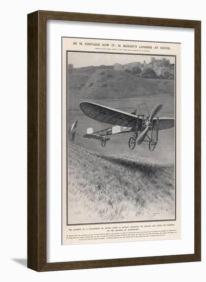 Louis Bleriot Flies the Channel Landing at Dover 37 Minutes after Take-Off from Near Calais-Samuel Begg-Framed Art Print