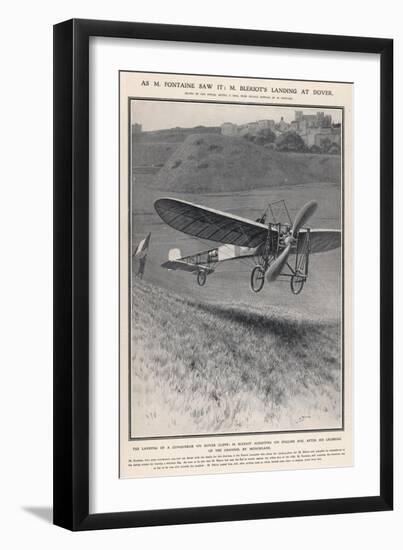 Louis Bleriot Flies the Channel Landing at Dover 37 Minutes after Take-Off from Near Calais-Samuel Begg-Framed Art Print