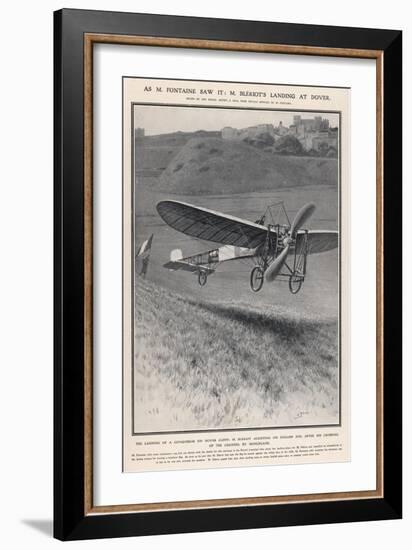 Louis Bleriot Flies the Channel Landing at Dover 37 Minutes after Take-Off from Near Calais-Samuel Begg-Framed Art Print