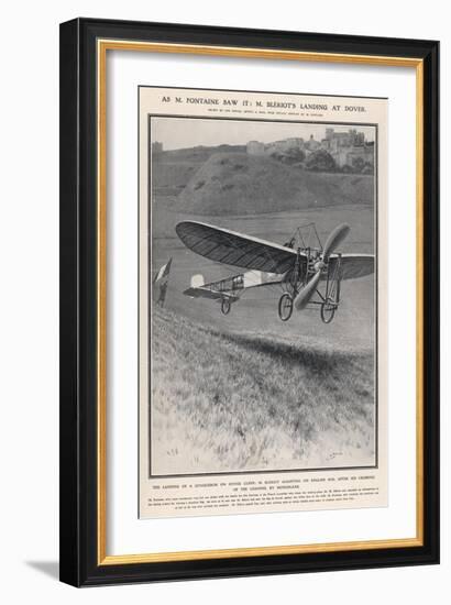 Louis Bleriot Flies the Channel Landing at Dover 37 Minutes after Take-Off from Near Calais-Samuel Begg-Framed Art Print