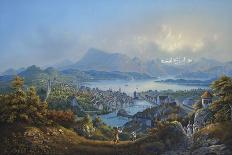 General View of the Town and Lake of Lucerne; Vue Generale De La Ville Et Du Lac De Lucerne-Louis Bleuler-Giclee Print