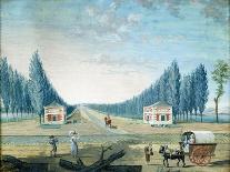 Entrance of the Parc Du Raincy, C.1754-93 (Gouache on Paper)-Louis Carrogis Carmontelle-Framed Giclee Print