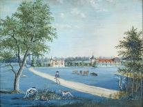 The Chateau of Raincy, the Stables and the Russian Village, C.1754-93 (Gouache on Paper)-Louis Carrogis Carmontelle-Giclee Print