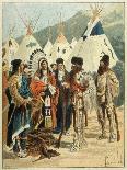 Trappers Trading with Native Americans, New France-Louis Charles Bombled-Framed Giclee Print