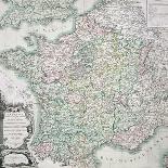 Map of France as Divided into 58 Provinces, 1765-Louis-Charles Desnos-Framed Premier Image Canvas