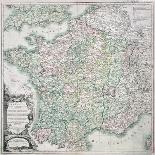 Map of France as Divided into 58 Provinces, 1765-Louis-Charles Desnos-Mounted Giclee Print