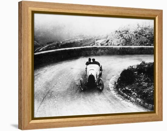 Louis Chiron Driving a Bugatti at a Hill Climb, 1923-null-Framed Premier Image Canvas