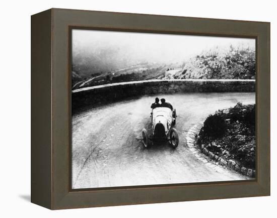 Louis Chiron Driving a Bugatti at a Hill Climb, 1923-null-Framed Premier Image Canvas