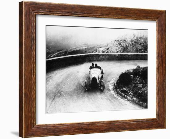 Louis Chiron Driving a Bugatti at a Hill Climb, 1923-null-Framed Photographic Print