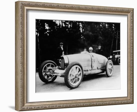 Louis Chiron in a Bugatti, 1927-null-Framed Photographic Print