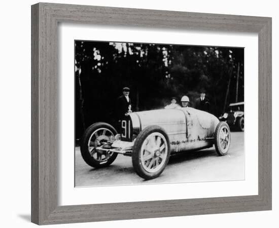 Louis Chiron in a Bugatti, 1927-null-Framed Photographic Print