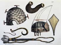 Hats and Tools of Sandwich Islands, Now Hawaii, Illustration from Picturesque Voyages around World-Louis Choris-Giclee Print