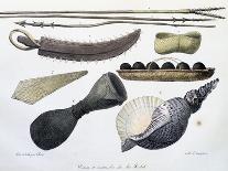 Hats and Tools of Sandwich Islands, Now Hawaii, Illustration from Picturesque Voyages around World-Louis Choris-Giclee Print