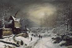 Winter Skating Scene-Louis Claude Mallebranche-Premier Image Canvas