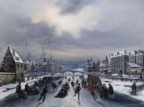 Skating on the Ice-Louis Claude Mallebranche-Giclee Print