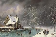 Convoi militaire - effet de neige et de soleil-Louis Claude Mallebranche-Framed Giclee Print