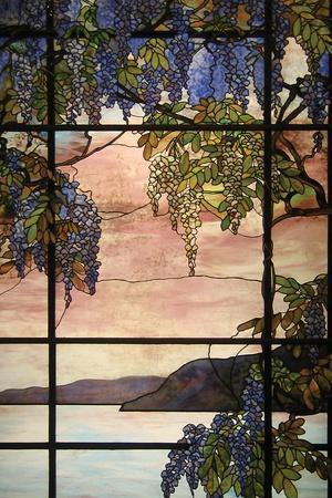Lot - Louis Comfort Tiffany, Magnolia and Wisteria Window, Poster on board