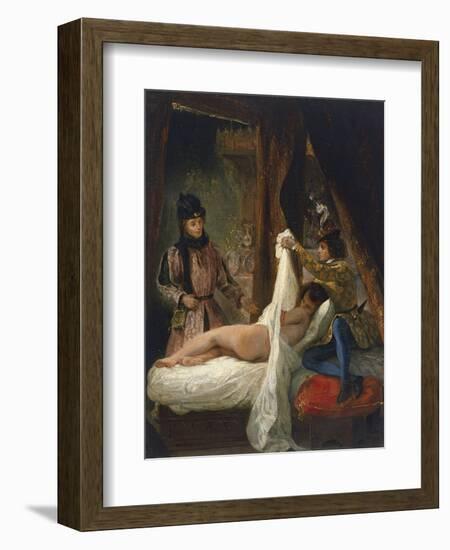 Louis D'Orleans Showing His Mistress, C.1825-26-Eugene Delacroix-Framed Giclee Print