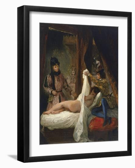 Louis D'Orleans Showing His Mistress, C.1825-26-Eugene Delacroix-Framed Giclee Print