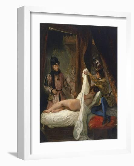 Louis D'Orleans Showing His Mistress, C.1825-26-Eugene Delacroix-Framed Giclee Print