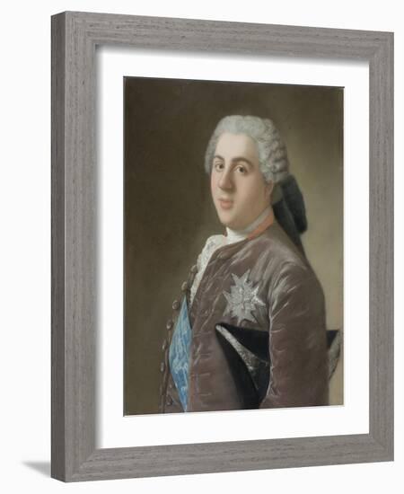 Louis De Bourbon, Dauphin of France, 1749-50 (Pastel on Paper)-Jean-Etienne Liotard-Framed Giclee Print