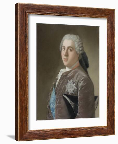 Louis De Bourbon, Dauphin of France, 1749-50 (Pastel on Paper)-Jean-Etienne Liotard-Framed Giclee Print