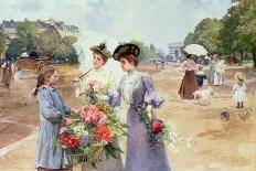 Flower Market in Paris, 1891 (Oil on Canvas)-Louis de Schryver-Giclee Print