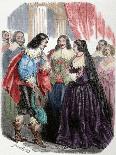 Interview Between the King Louis XIII of France (1601-1643) and His Mother Marie De'Medici. Coloure-Louis Dupre-Giclee Print